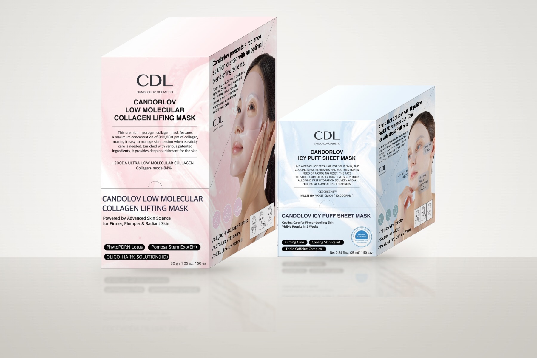 CDL 마스크팩 RRP 박스 — 콜라겐·아이시 퍼프