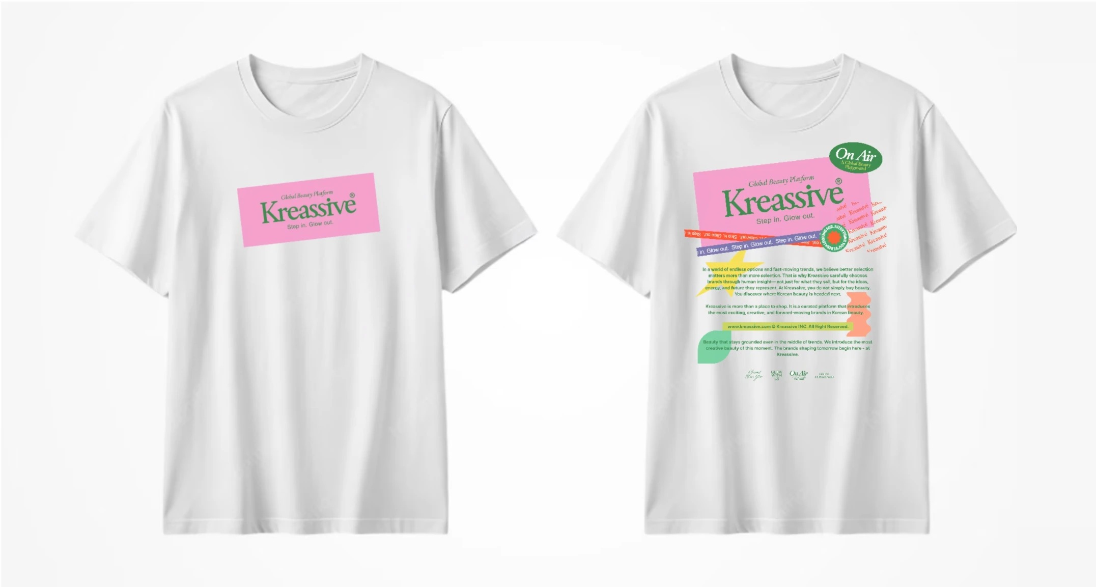 Kreassive Pop-up — 스태프 유니폼 티셔츠 앞·뒤
