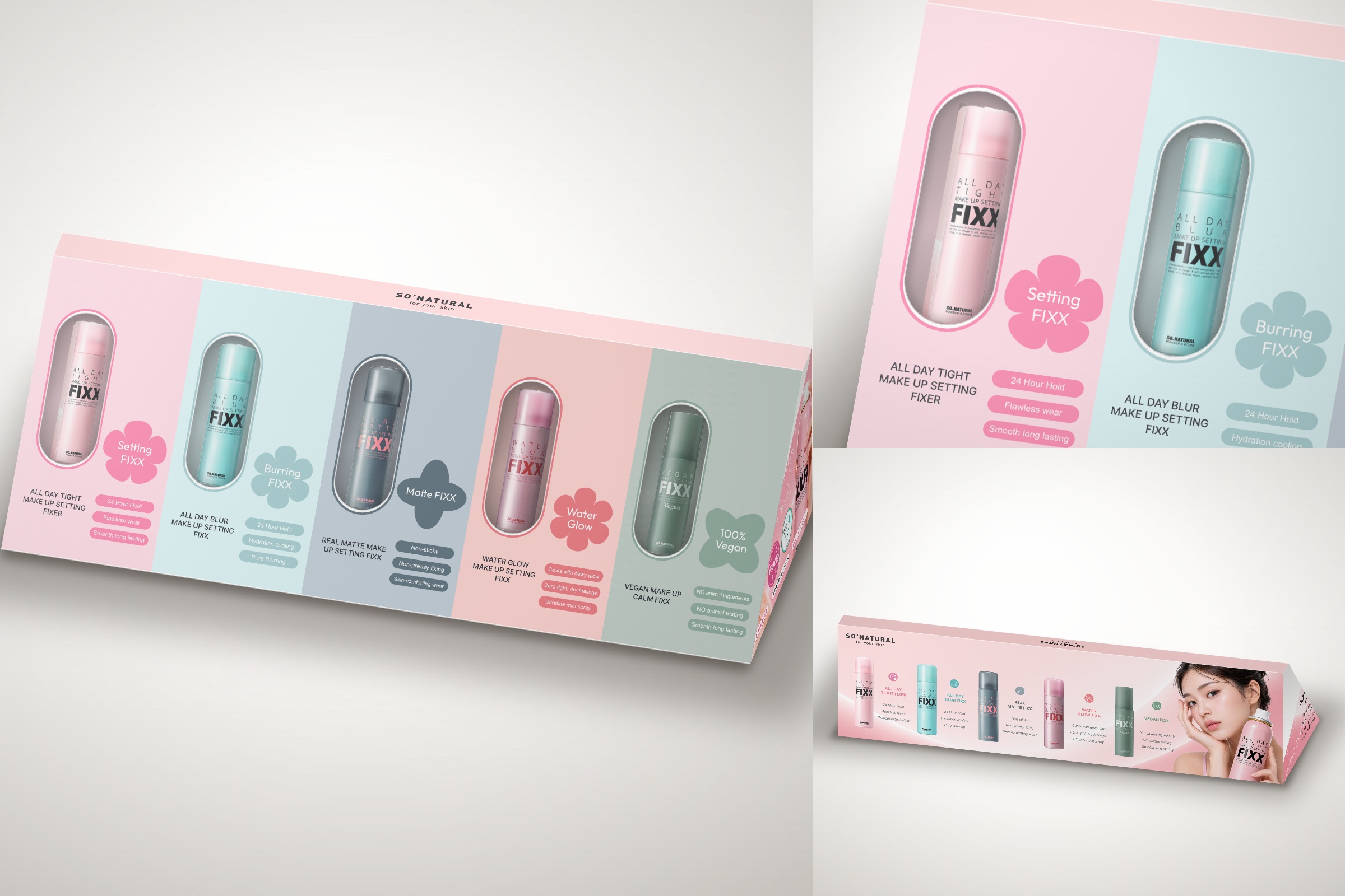 SO’NATURAL FIXX 셸프 VMD — 전체, 포켓 디테일, 뒷면